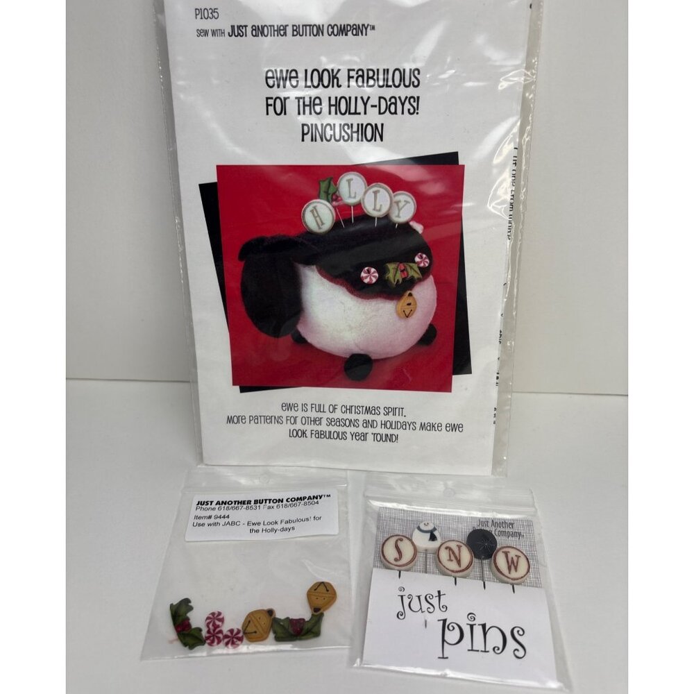 Ewe Look Fabulous The Holly-Days Pincushion Pack Sewing Kit by JABC